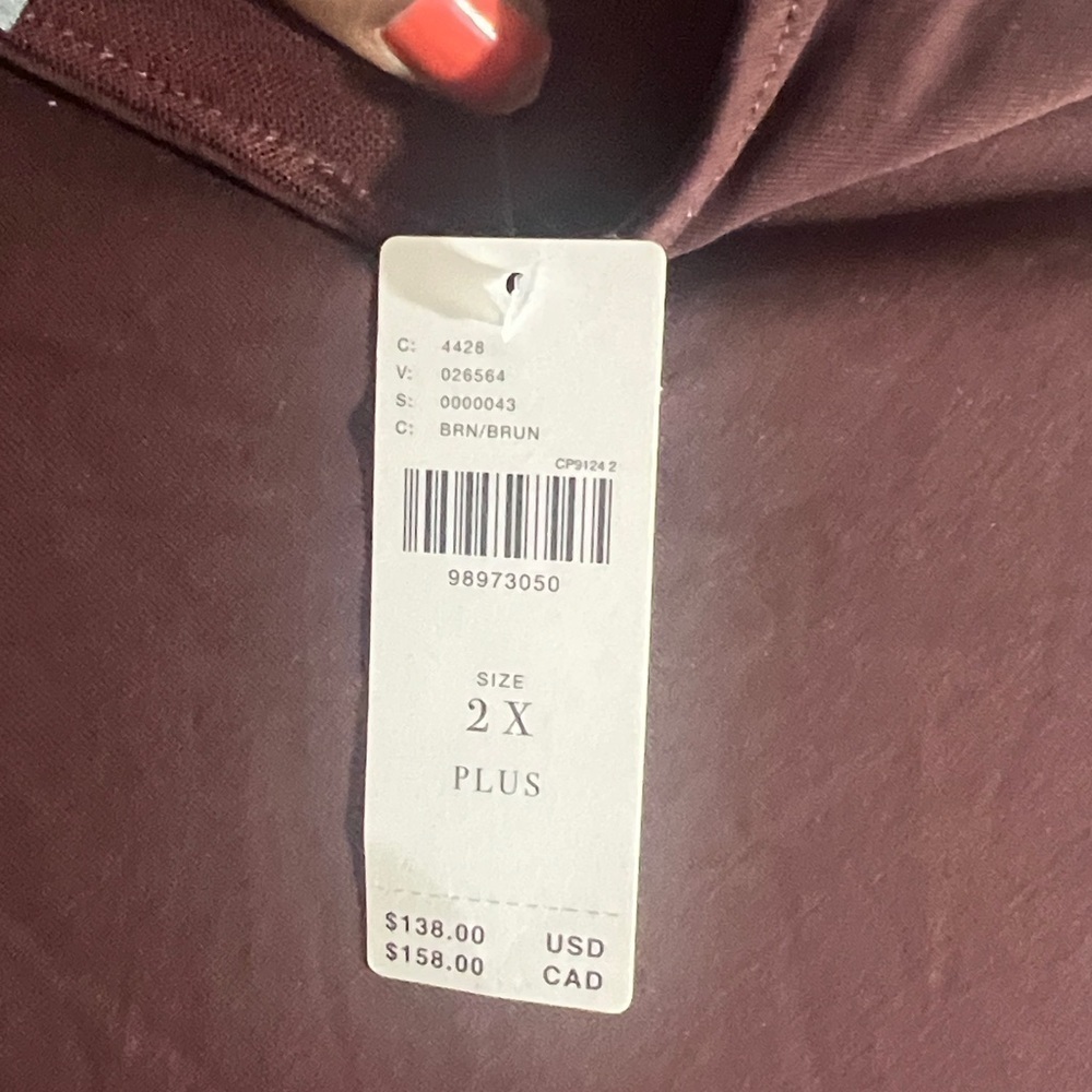 Anthropologie women’s Sz 2X Sleeveless Mock Neck Ruched Midi Dress Brown Bodycon - Picture 12 of 13